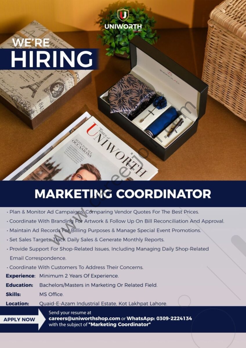 Uniworth Jobs Marketing Coordinator 1
