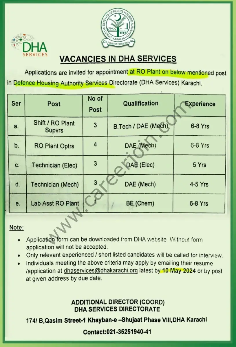 DHA Services Karachi Jobs May 2024 1