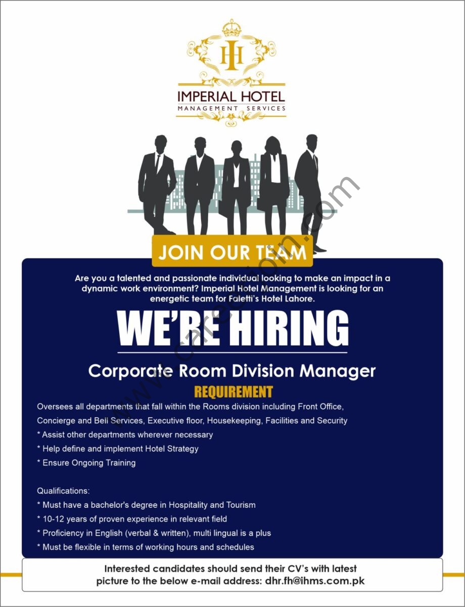Imperial Hotel Management Services Jobs May 2024 1