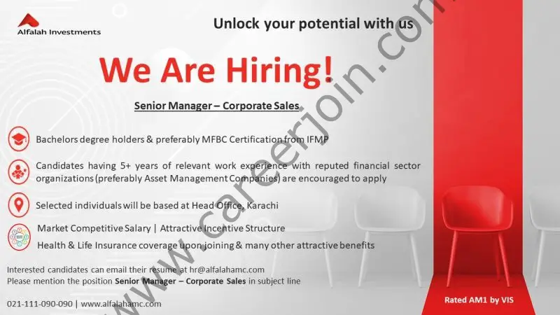 Alfalah Investments Jobs Senior Manager Corporate Sales 1