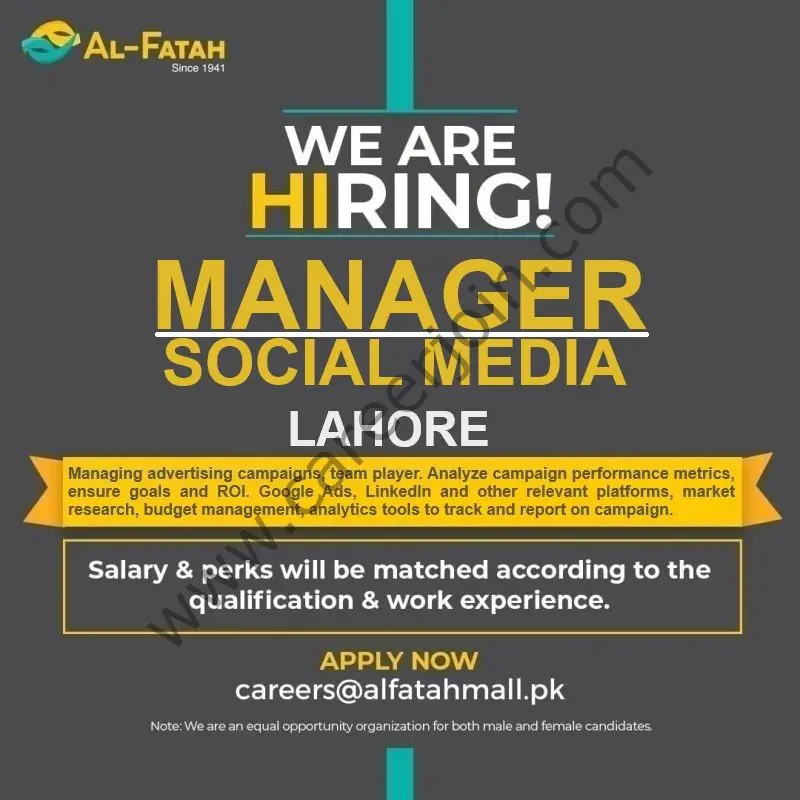 Alfatah Shopping Mall Jobs Manager Social Media 1