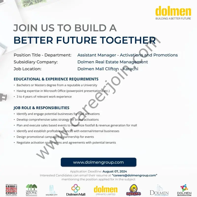 Dolmen Group Jobs Assistant Manager Activations & Promotions 1