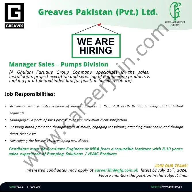 Greaves Pakistan Pvt Ltd Jobs July 2024 2