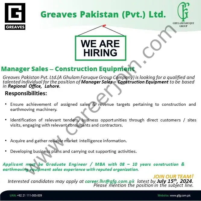 Greaves Pakistan Pvt Ltd Jobs July 2024 3