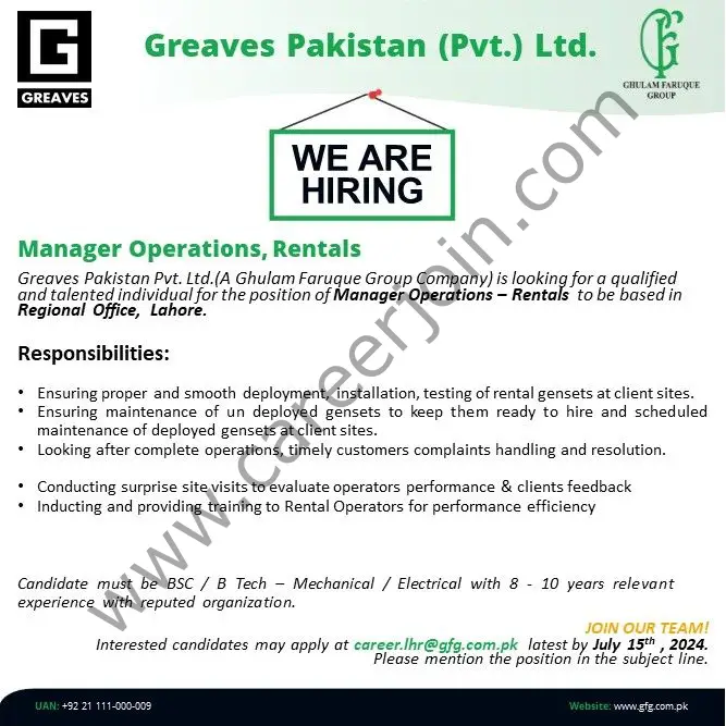 Greaves Pakistan Pvt Ltd Jobs July 2024 1