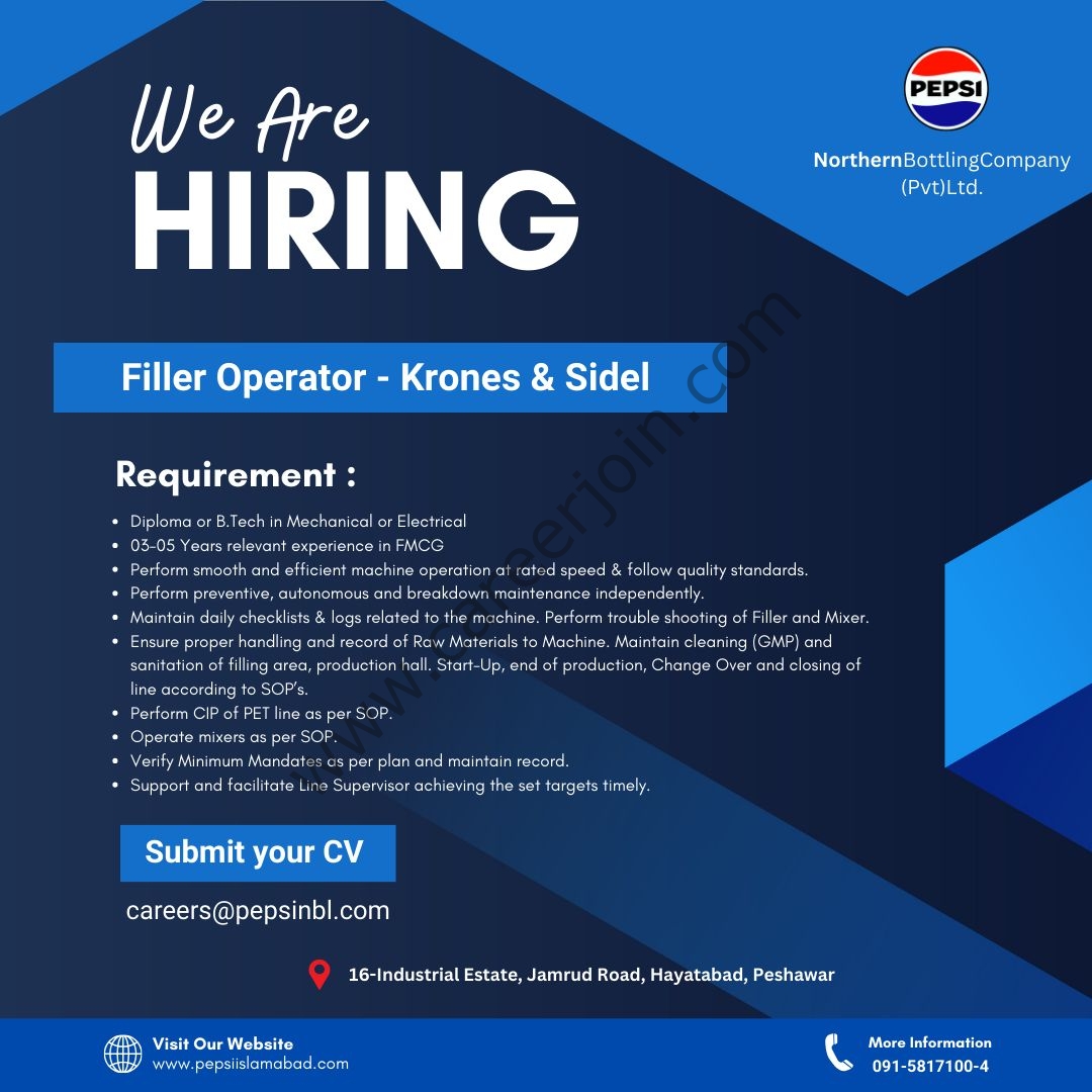Northern Bottling Pvt Ltd Jobs Filler Operator Krones & Sidel 1