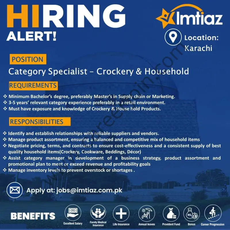 Imtiaz Super Market Jobs Category Specialist 1