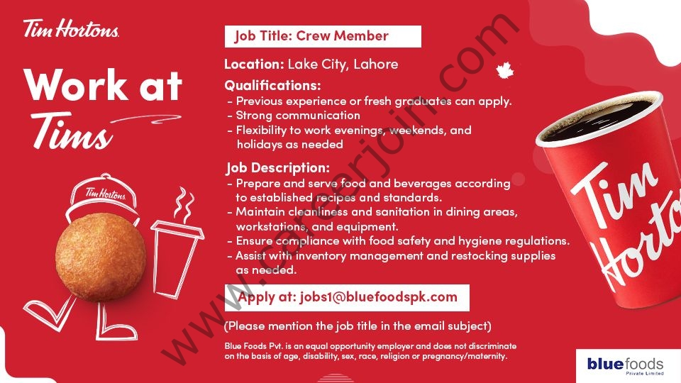 Store Job Advert Tim Hortons Jobs July 2024