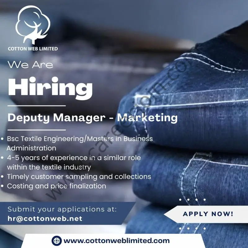 Cotton Web Limited Jobs Deputy Manager Marketing 1