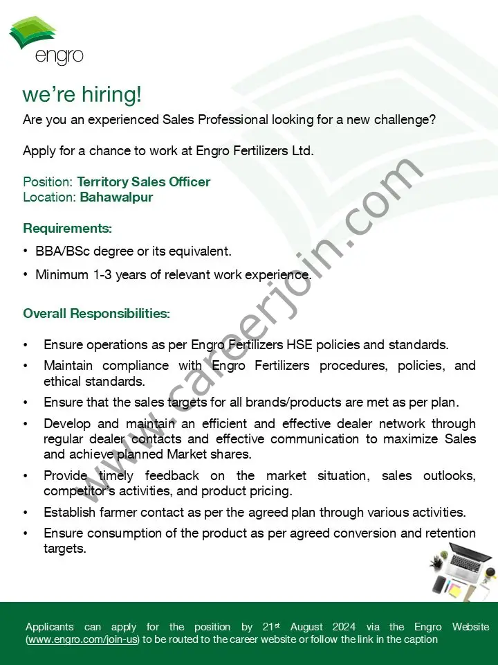 Engro Corporation Ltd Jobs August 2024 1