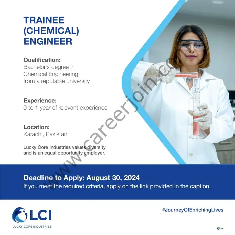 Lucky Core Industries LCI Jobs Trainee (Chemical) Engineer 1