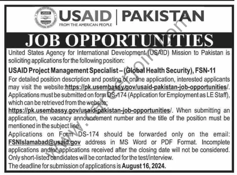 UNited States Agency for International Development USAID Jobs 04 August 2024 Dawn 1