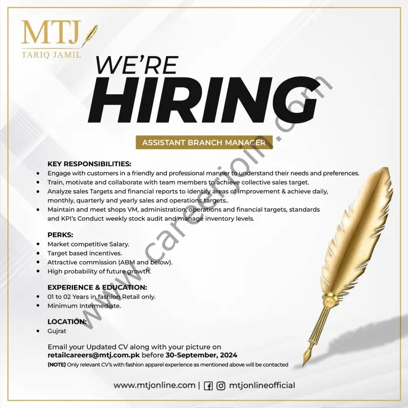 MTJ Tariq Jamil Jobs September 2024 5