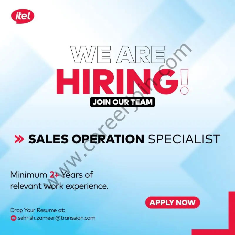 itel Energy Pakistan Jobs Sales Operation Specialist 1