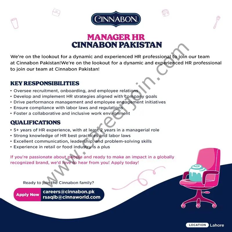 Cinnabon Pakistan Jobs Manager HR 1