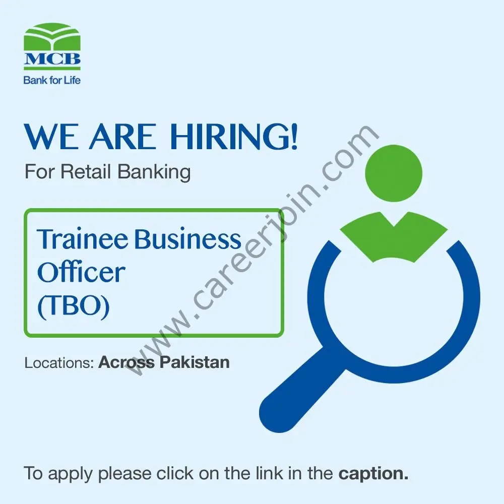 MCB Bank Limited Jobs Trainee Business Officer (TBO) 1