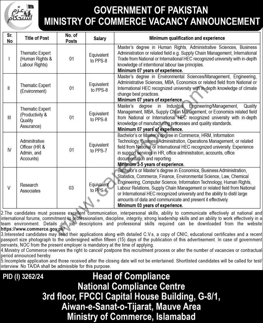 Ministry of Commerce Jobs 14 November 2024 Express 1