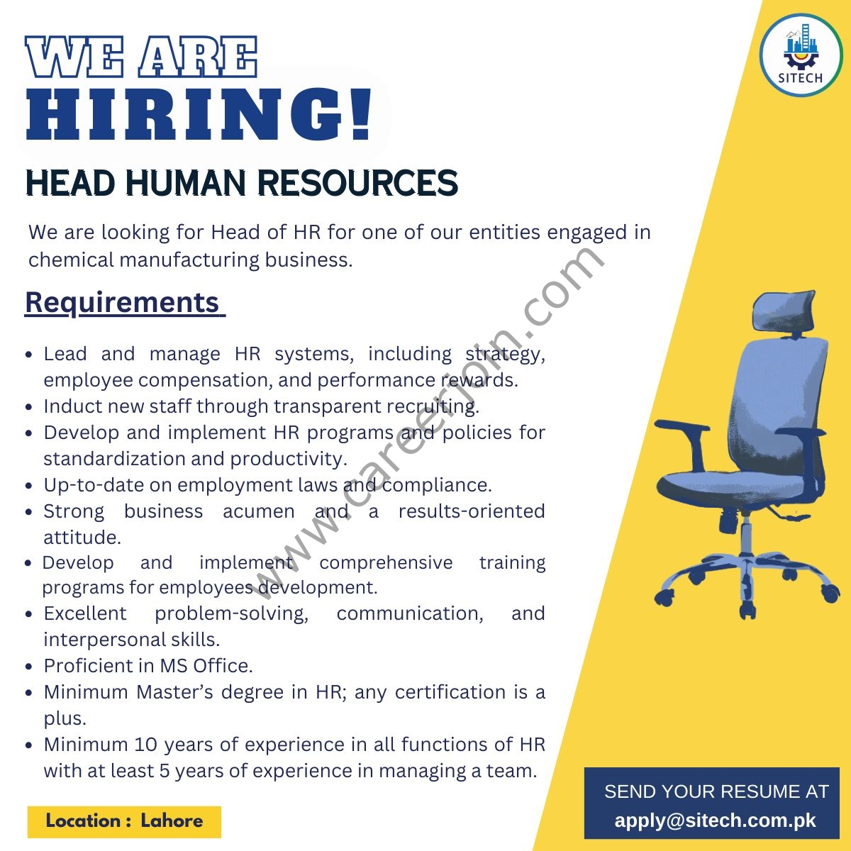 SITECH Jobs Head HR 1