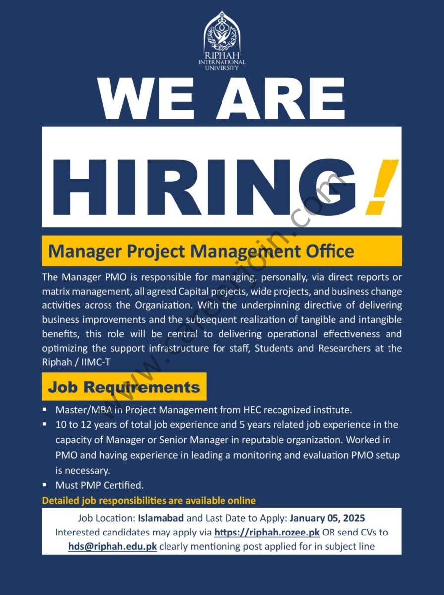 Riphah International University Jobs Manager Project 1