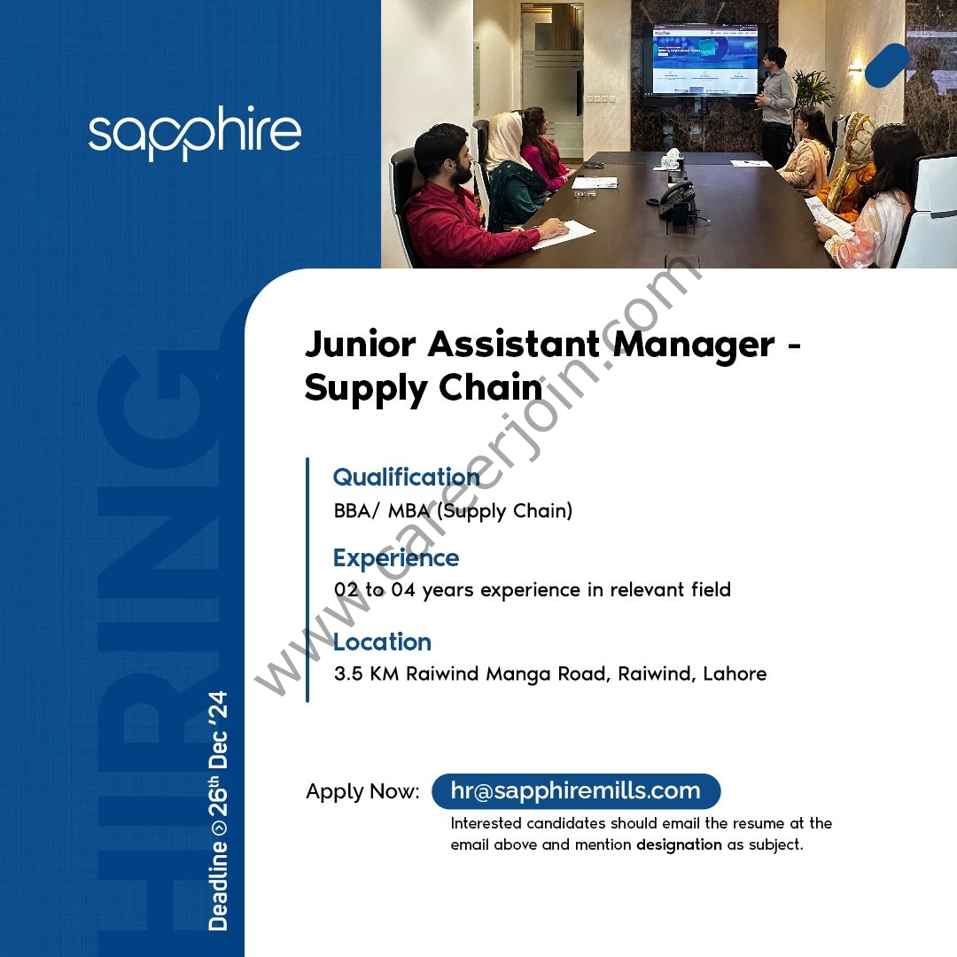 Sapphire Mills Jobs December 2024 1