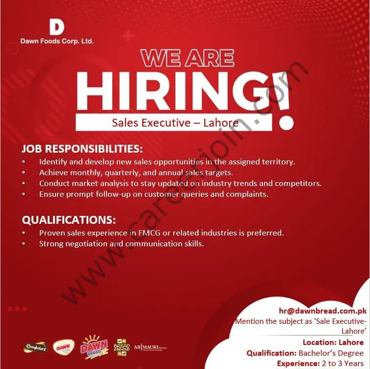 Dawn Bread Jobs Sales Executive 1