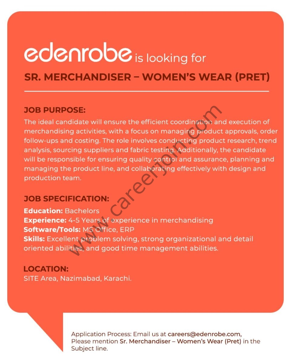 Edenrobe Jobs Sr Merchandiser 1