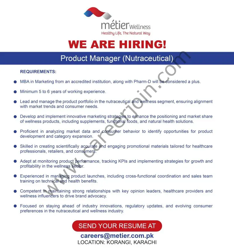 Metier Group Of Companies Jobs February 2025 1