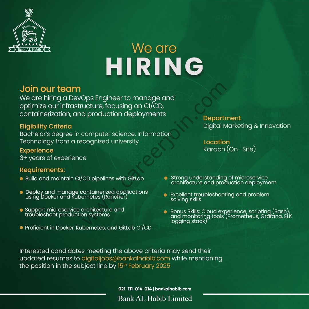 Bank AL Habib Jobs DevOps Engineer 1