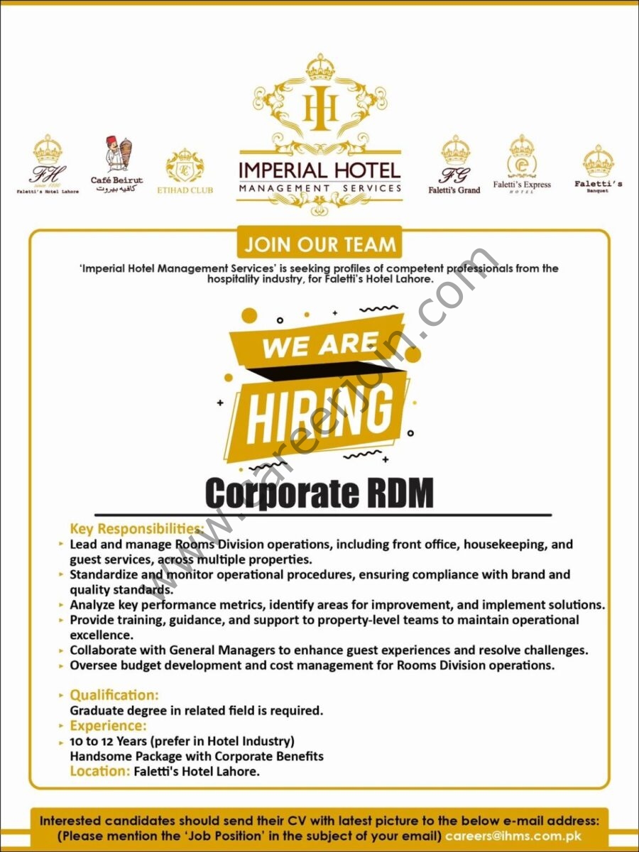 Imperial Hotel Management Services Jobs February 2025 1