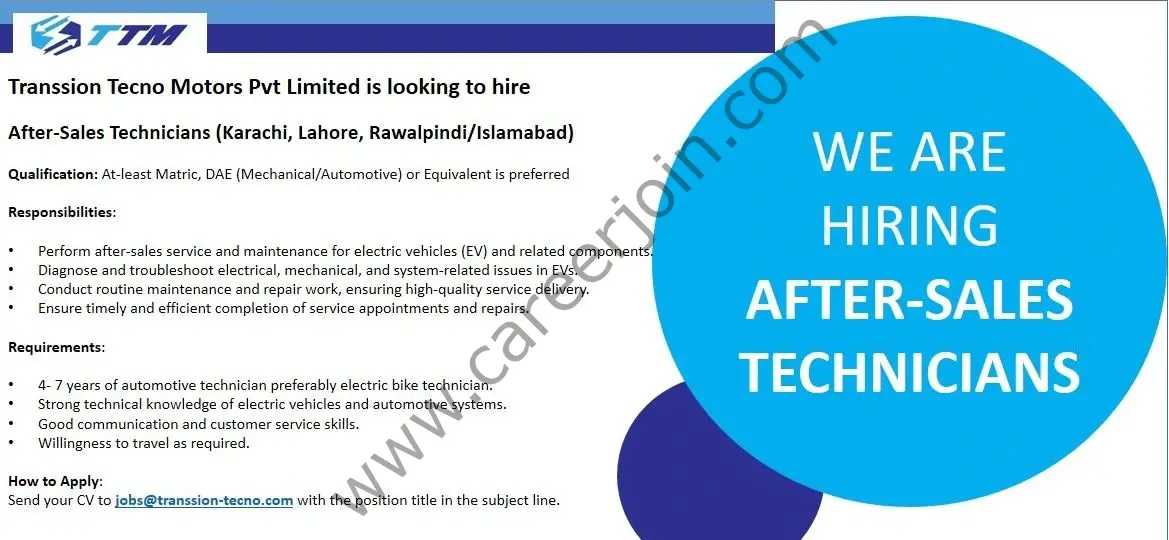 Transsion Tecno Motors Pvt Limited Jobs After Sales Technicians 1