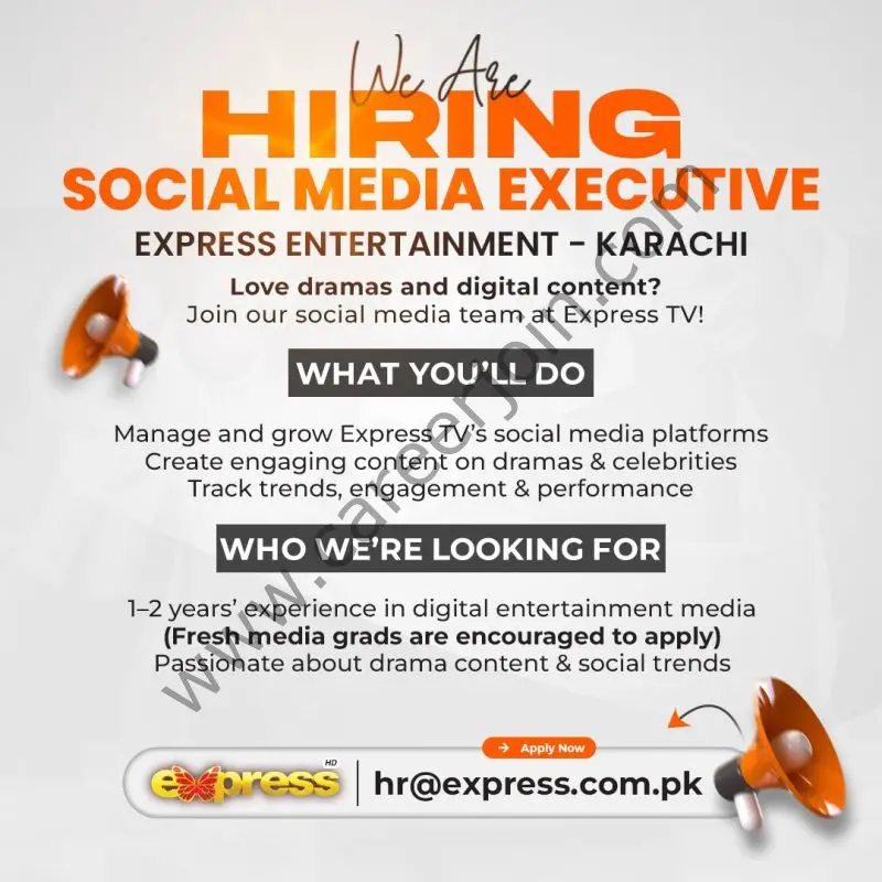 Express Entertainment Jobs Social Media Executive 1