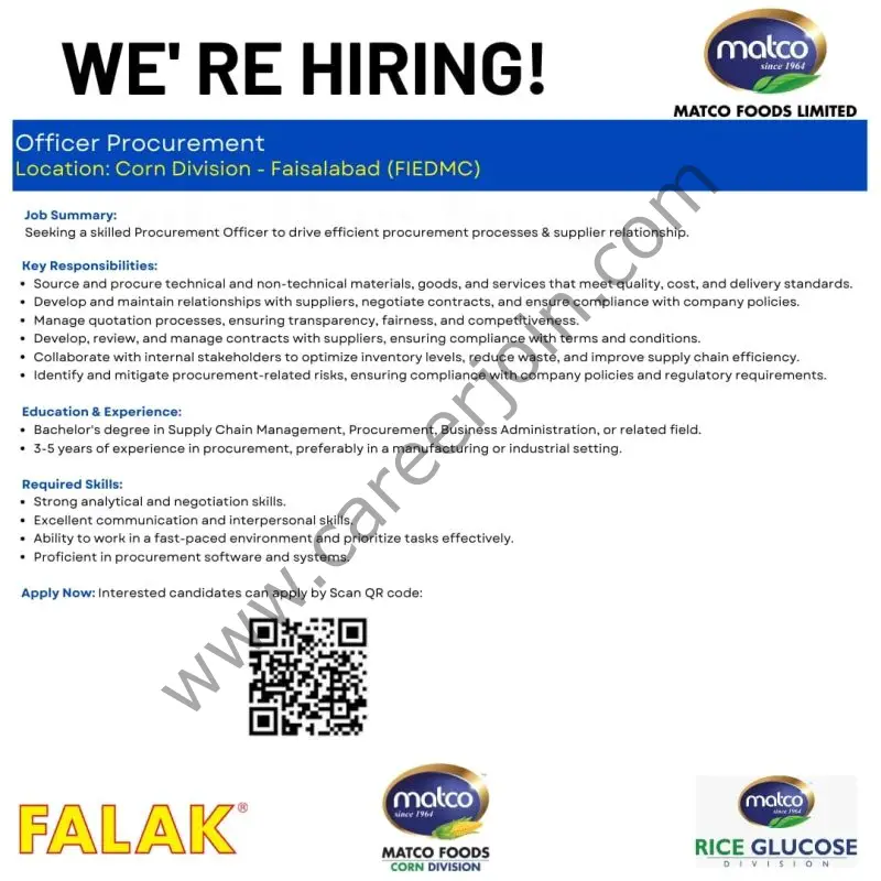 Matco Foods Limited Jobs Officer Procurement 1