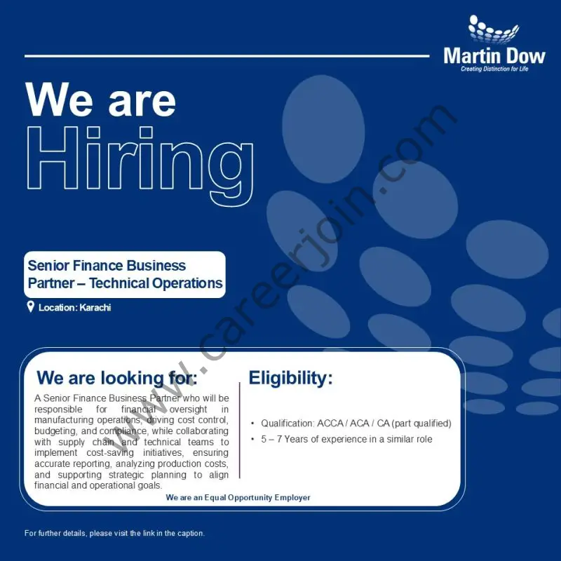 Martin Dow Limited Jobs Senior Finance Business Partner 1