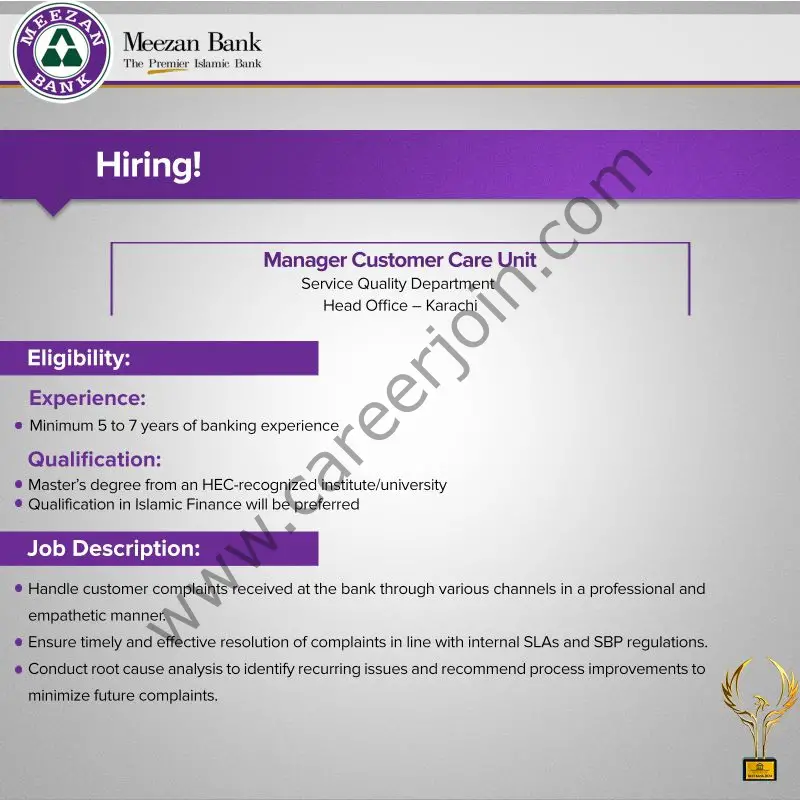 Meezan Bank Limited Jobs April 2025 2