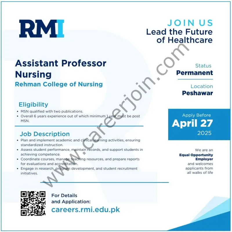 Rehman Medical Institute RMI Jobs April 2025 2