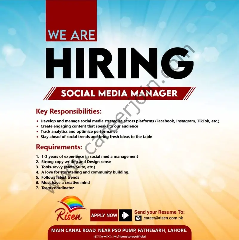 Risen Pakistan Jobs Social Media Manager 1
