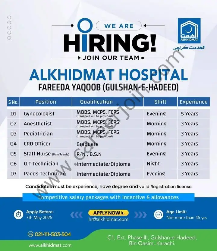 Alkhidmat Hospital Jobs May 2025 1