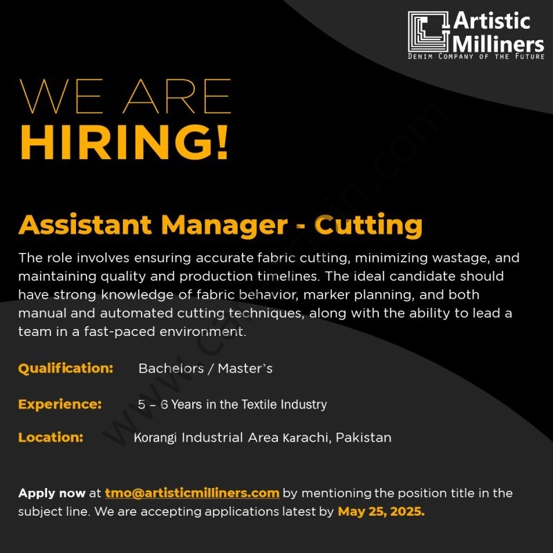 Artistic Milliners Pvt Ltd Jobs Assistant Manager Cutting 1