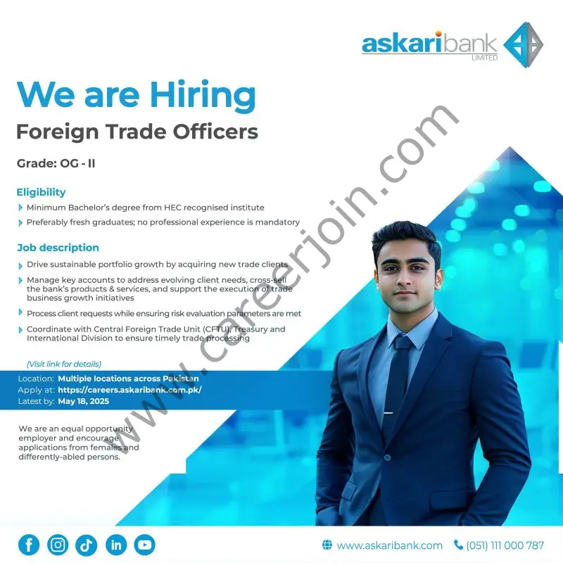 Askari Bank Limited Jobs Foreign Trade Officers 1