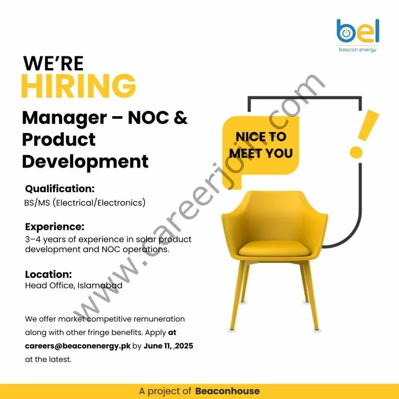 Beacon Energy Limited BEL Jobs Manager NOC & Product Development 1