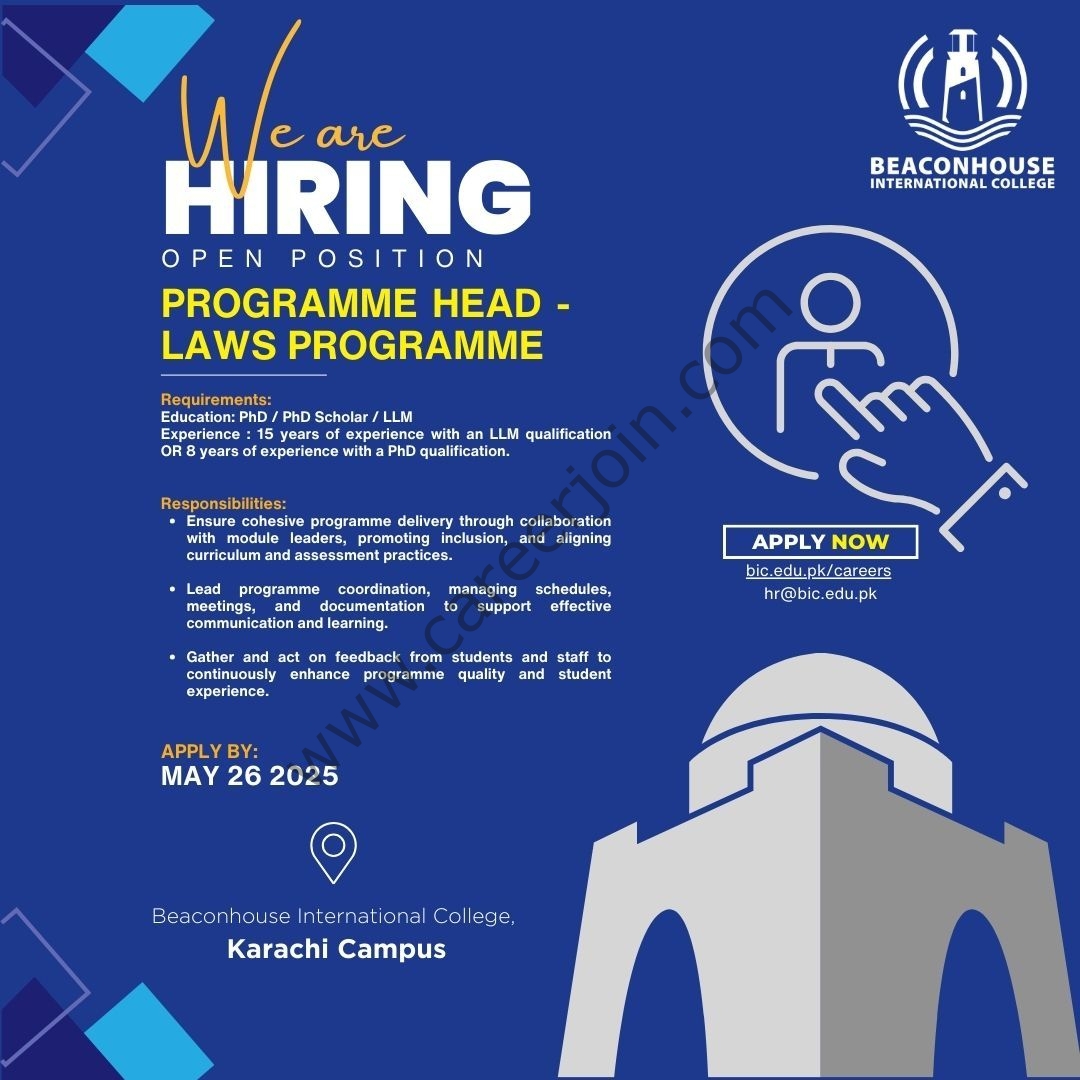 Beaconhouse International College BIC Jobs May 2025 3