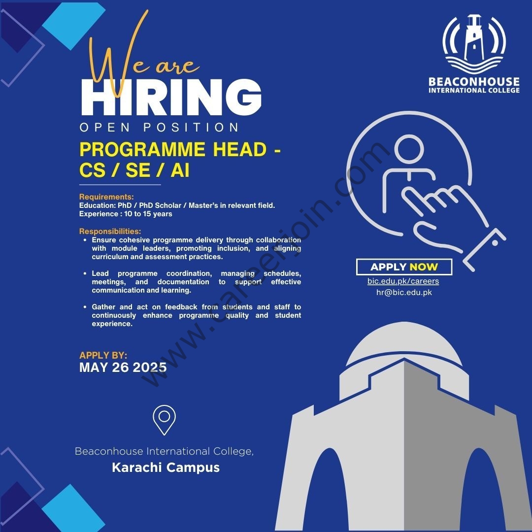 Beaconhouse International College BIC Jobs May 2025 4