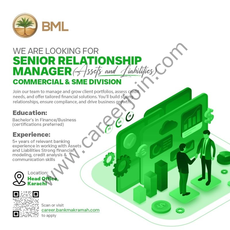 Bank Makramah Limited BML Jobs Senior Relationship Manager Assets & Liabilities 1