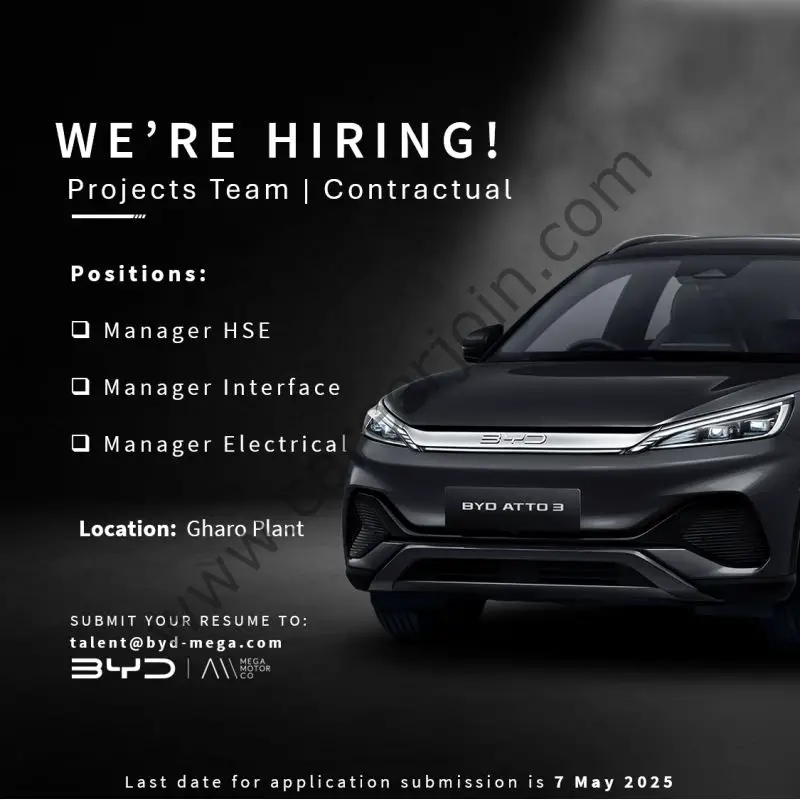 BYD Pakistan Jobs May 2025 1