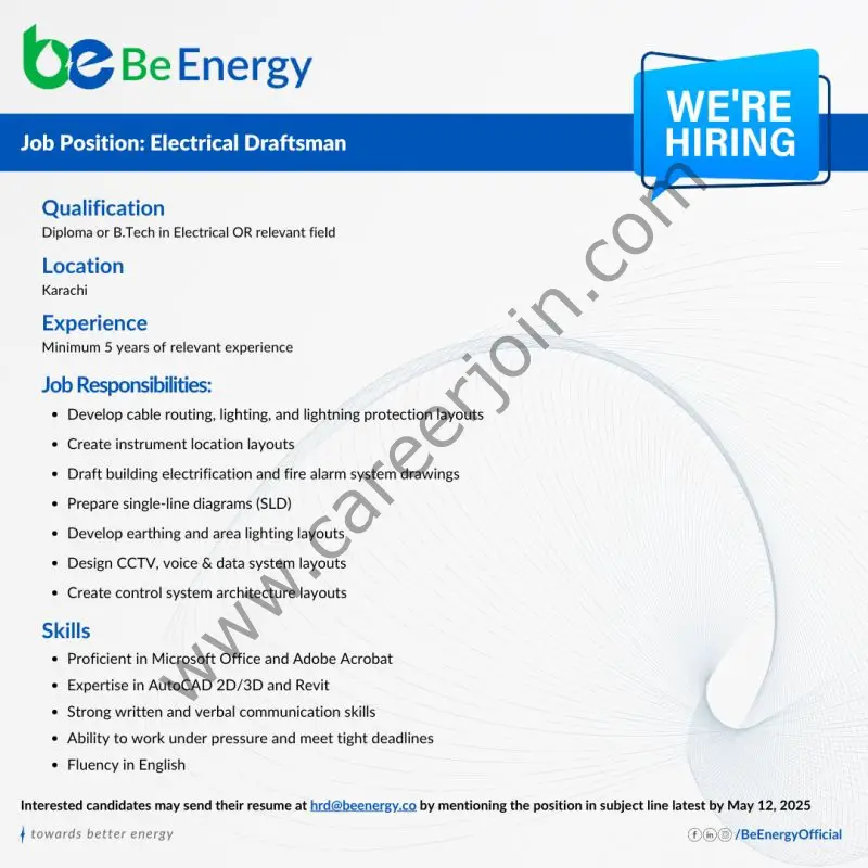 Be Energy Limited Jobs Electrical Draftsman 1