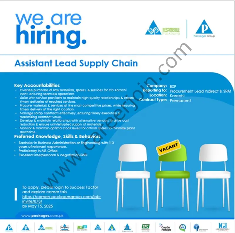Bulleh Shah Packaging Pvt Ltd Jobs Assistant Lead Supply Chain 1