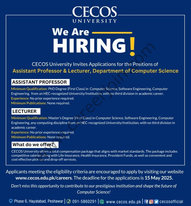 CECOS University Jobs May 2025 1