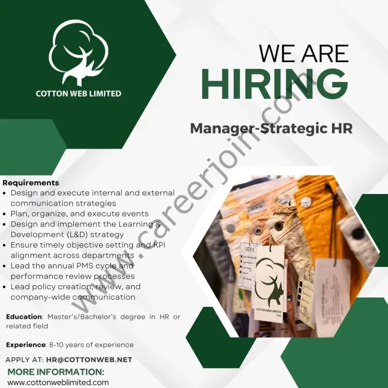 Cotton Web Limited Jobs Manager Strategic HR 1