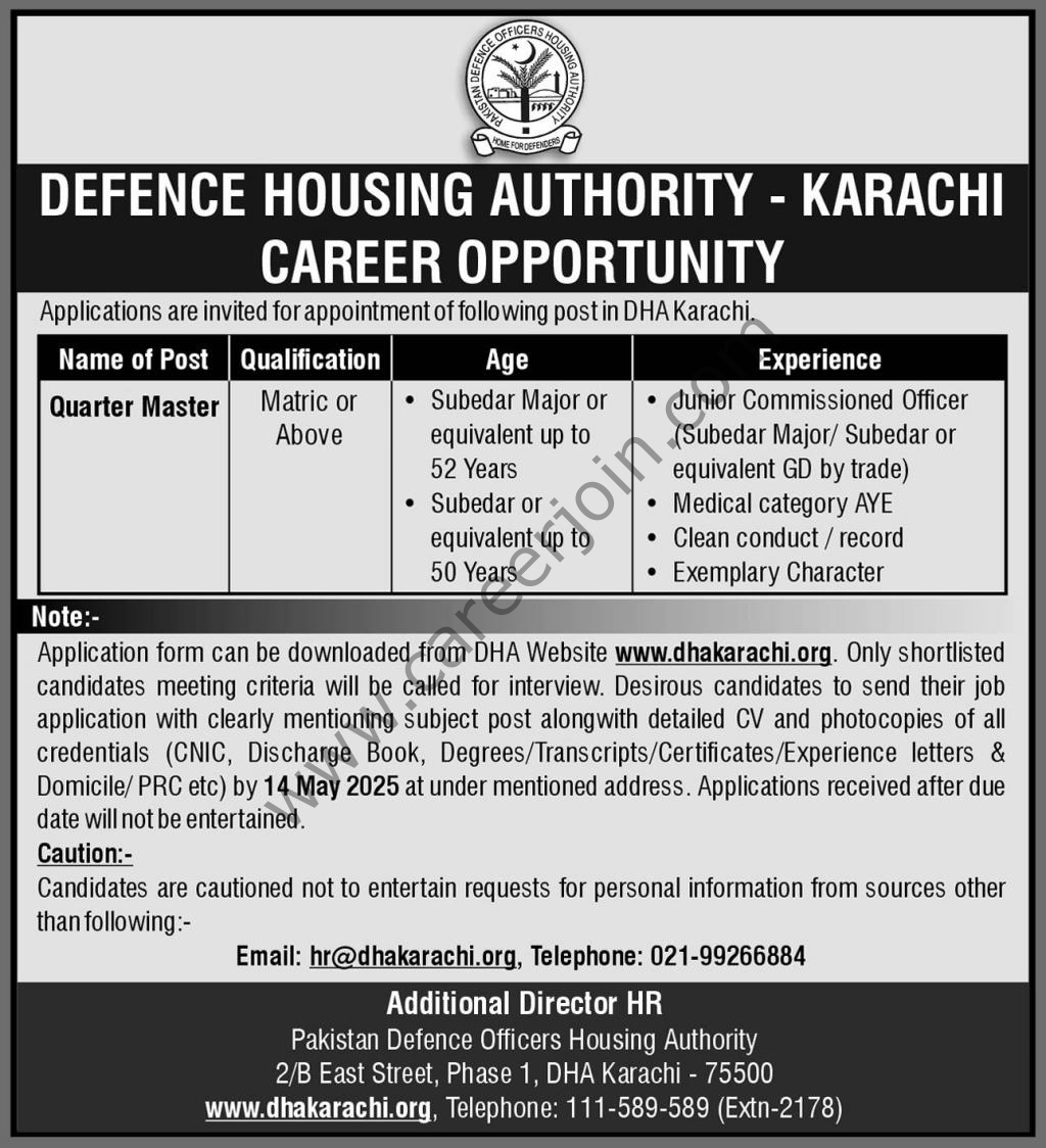 Defence Housing Authority DHA Karachi Jobs 06 May 2025 Express 1