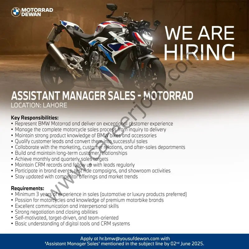 Dewan Motors Jobs Assistant Manager Sales Motorrad 1